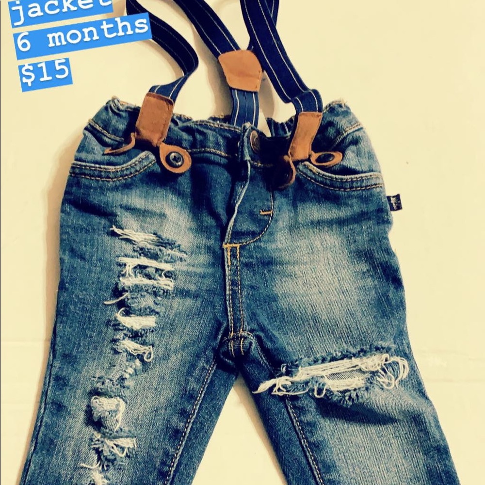 Custom Infant Jeans with Suspenders